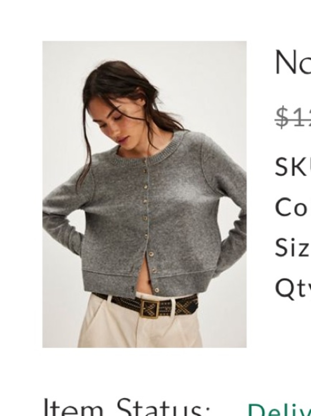 Free People Nocturnal solid Cashmere Cardi
